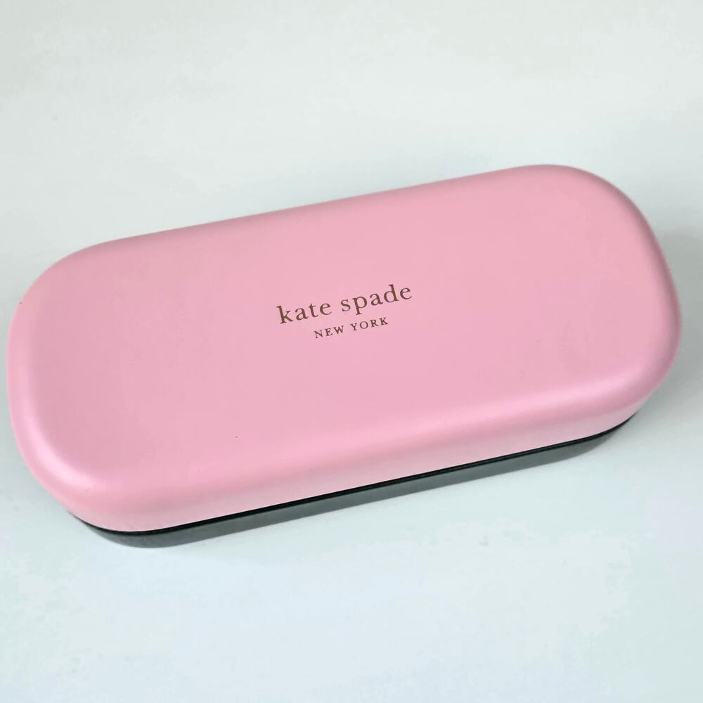 Kate Spade NEW Glasses Pink Green Sunglasses Hard Shell Case Cleaning Cloth NWOT